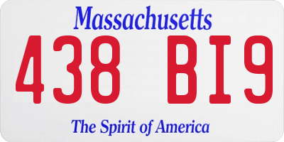 MA license plate 438BI9