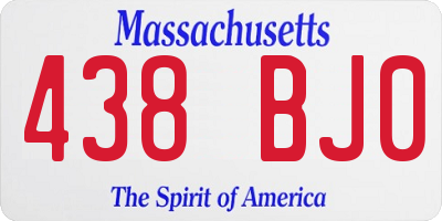 MA license plate 438BJ0