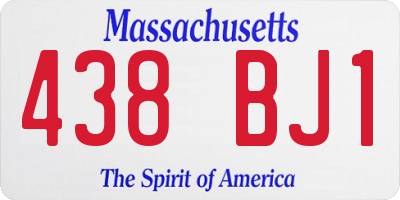 MA license plate 438BJ1