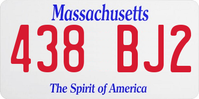 MA license plate 438BJ2