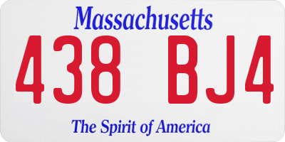 MA license plate 438BJ4
