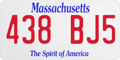 MA license plate 438BJ5