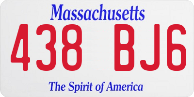MA license plate 438BJ6