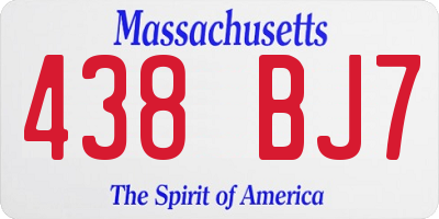 MA license plate 438BJ7