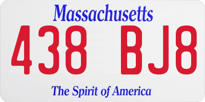 MA license plate 438BJ8