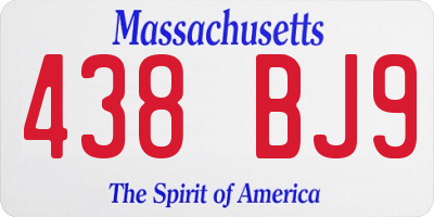 MA license plate 438BJ9