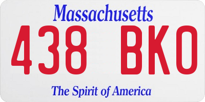 MA license plate 438BK0