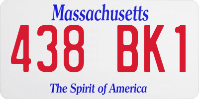 MA license plate 438BK1