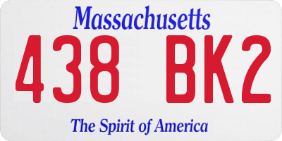MA license plate 438BK2
