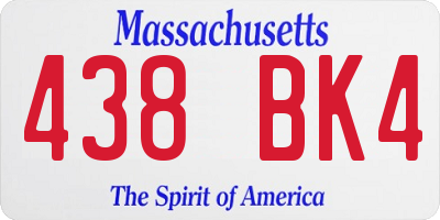 MA license plate 438BK4