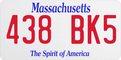 MA license plate 438BK5