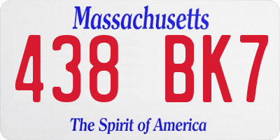 MA license plate 438BK7