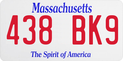 MA license plate 438BK9