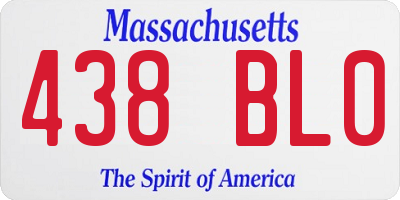 MA license plate 438BL0