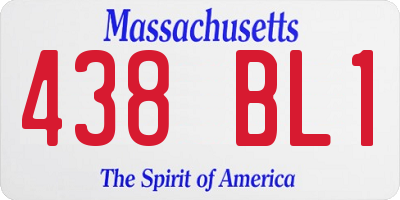 MA license plate 438BL1