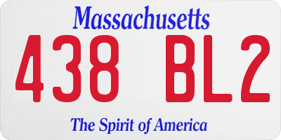 MA license plate 438BL2