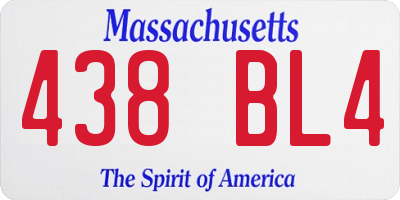 MA license plate 438BL4