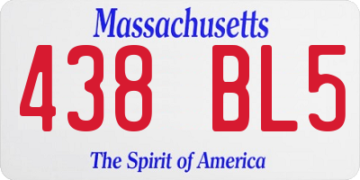 MA license plate 438BL5