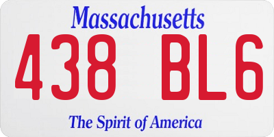MA license plate 438BL6