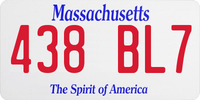 MA license plate 438BL7