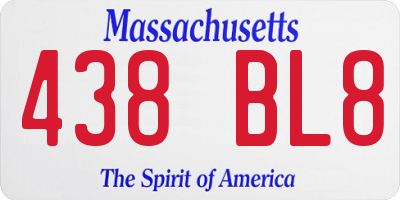MA license plate 438BL8