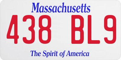 MA license plate 438BL9