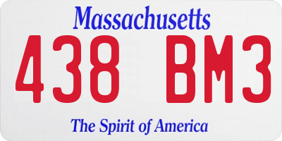 MA license plate 438BM3