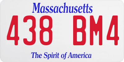 MA license plate 438BM4