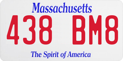 MA license plate 438BM8