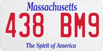 MA license plate 438BM9