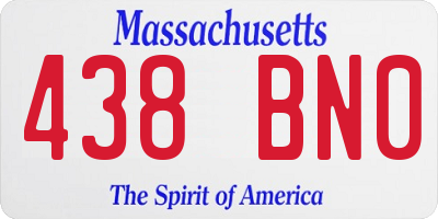 MA license plate 438BN0