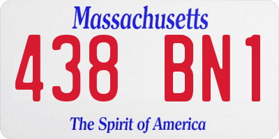 MA license plate 438BN1