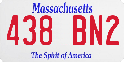 MA license plate 438BN2