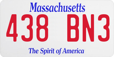 MA license plate 438BN3