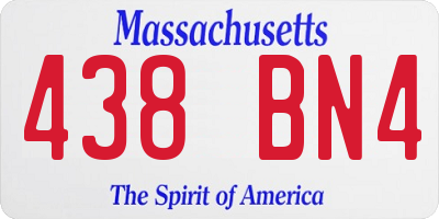 MA license plate 438BN4