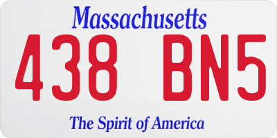 MA license plate 438BN5