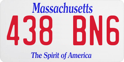 MA license plate 438BN6