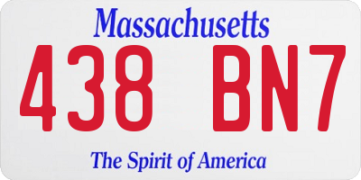 MA license plate 438BN7