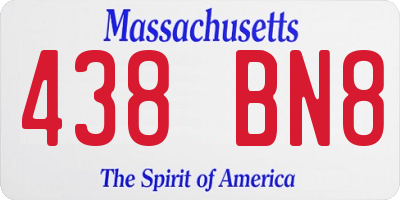 MA license plate 438BN8