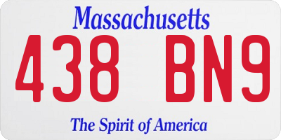 MA license plate 438BN9