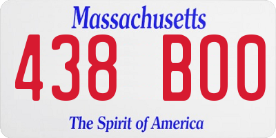 MA license plate 438BO0