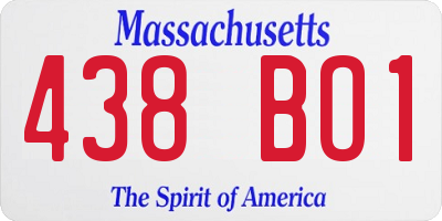 MA license plate 438BO1