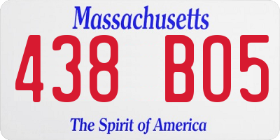 MA license plate 438BO5
