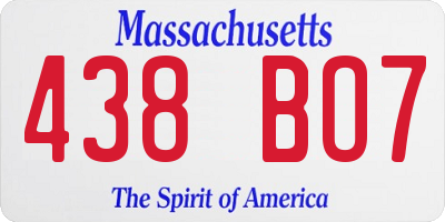 MA license plate 438BO7