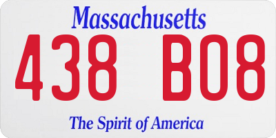 MA license plate 438BO8