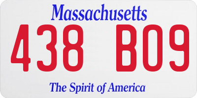 MA license plate 438BO9