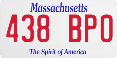 MA license plate 438BP0