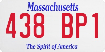MA license plate 438BP1
