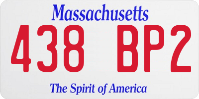 MA license plate 438BP2