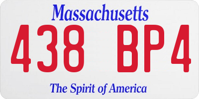 MA license plate 438BP4